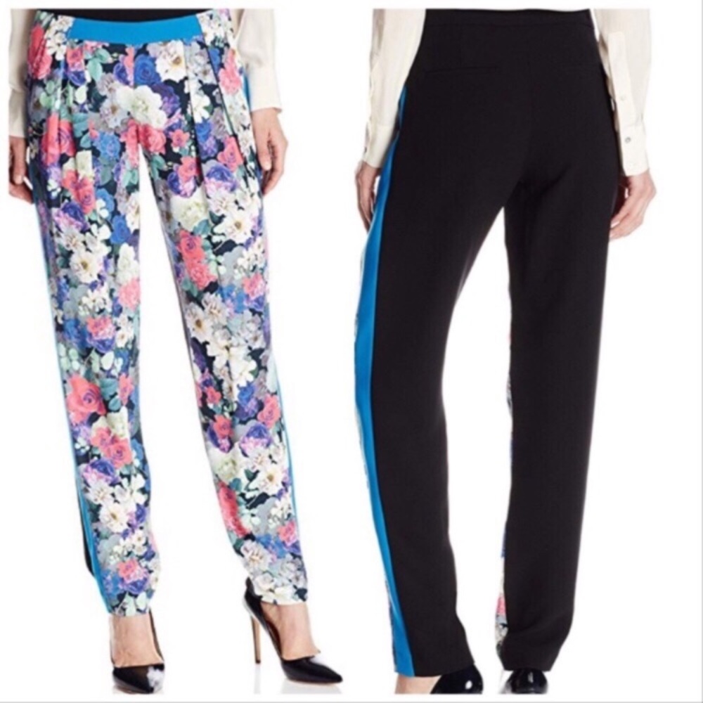 Rebecca Minkoff Floral Crepe Straight Leg Pants